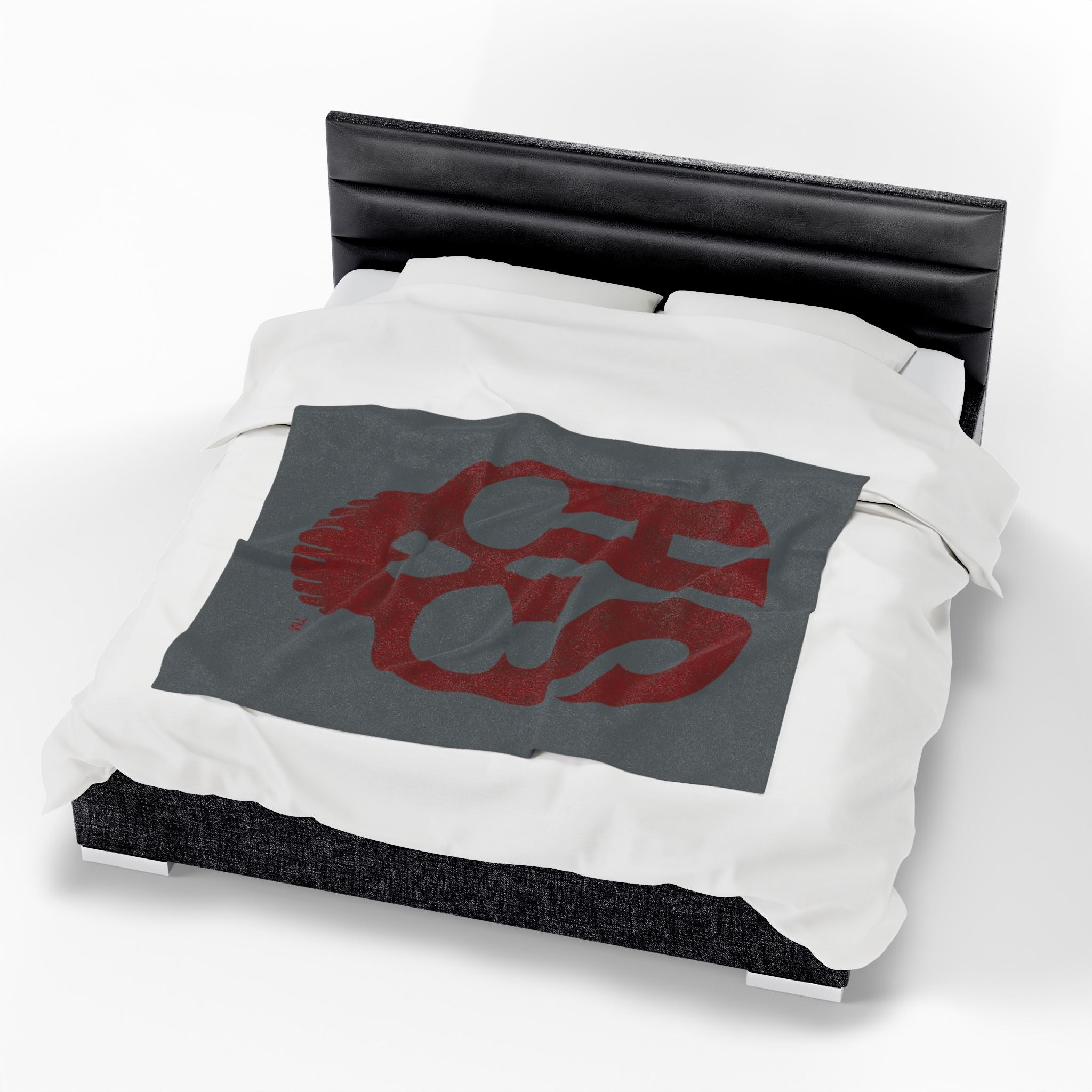Horror Scene Skull Logo Velveteen Blanket