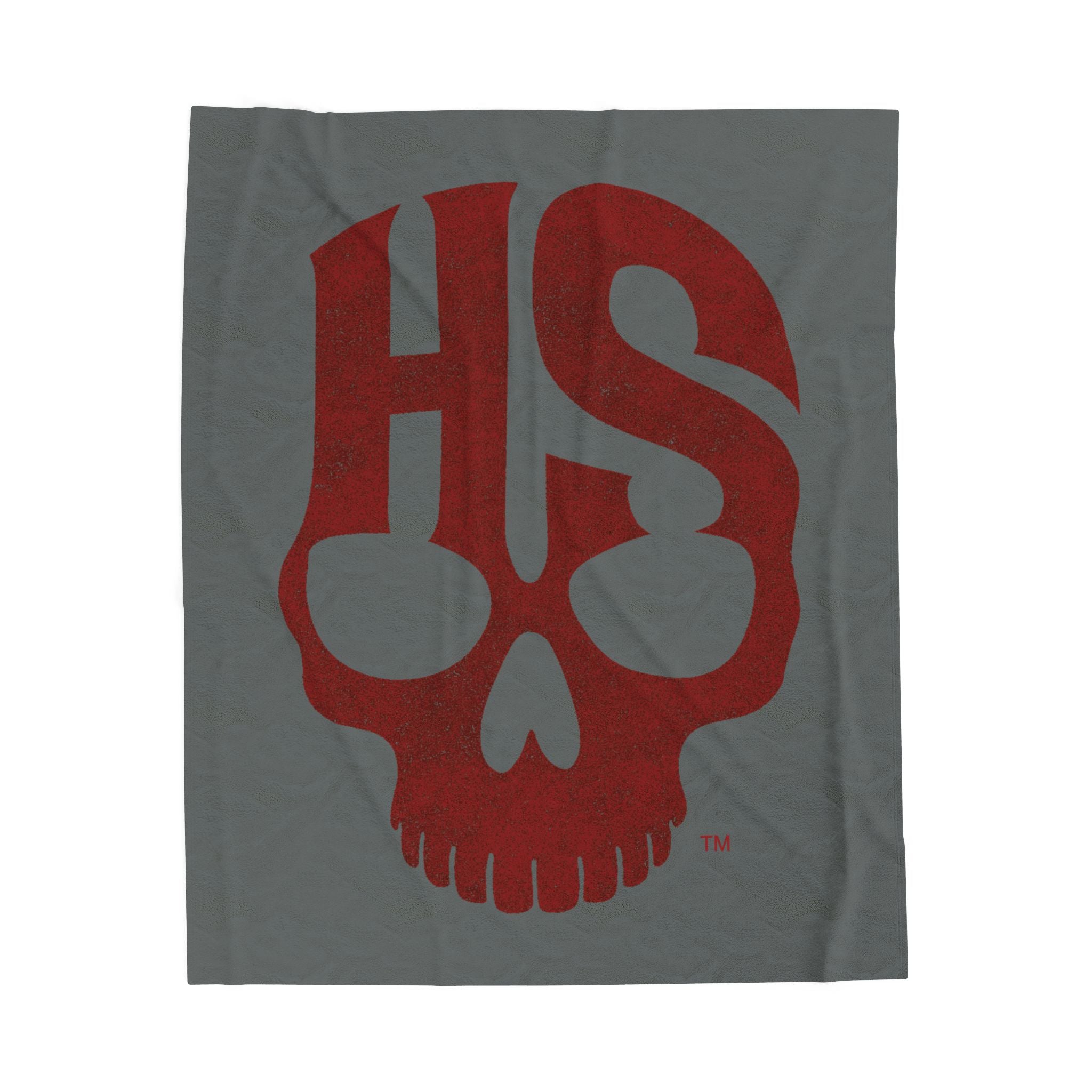 Horror Scene Skull Logo Velveteen Blanket