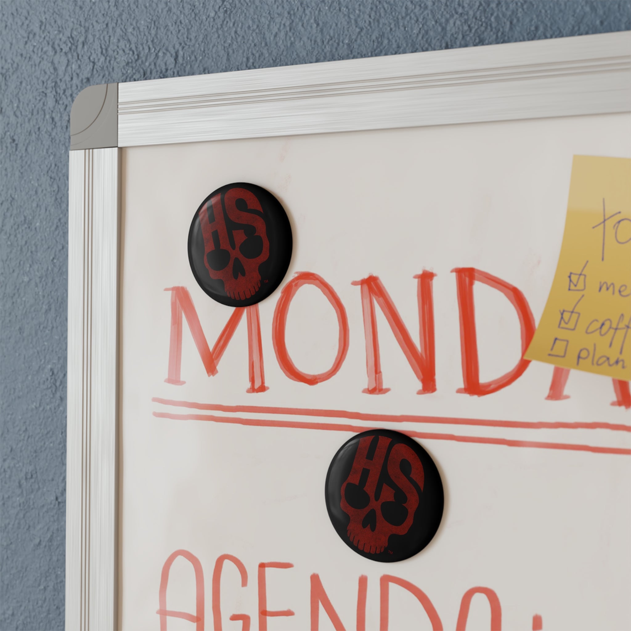 Horror Scene Skull Logo Button Magnet